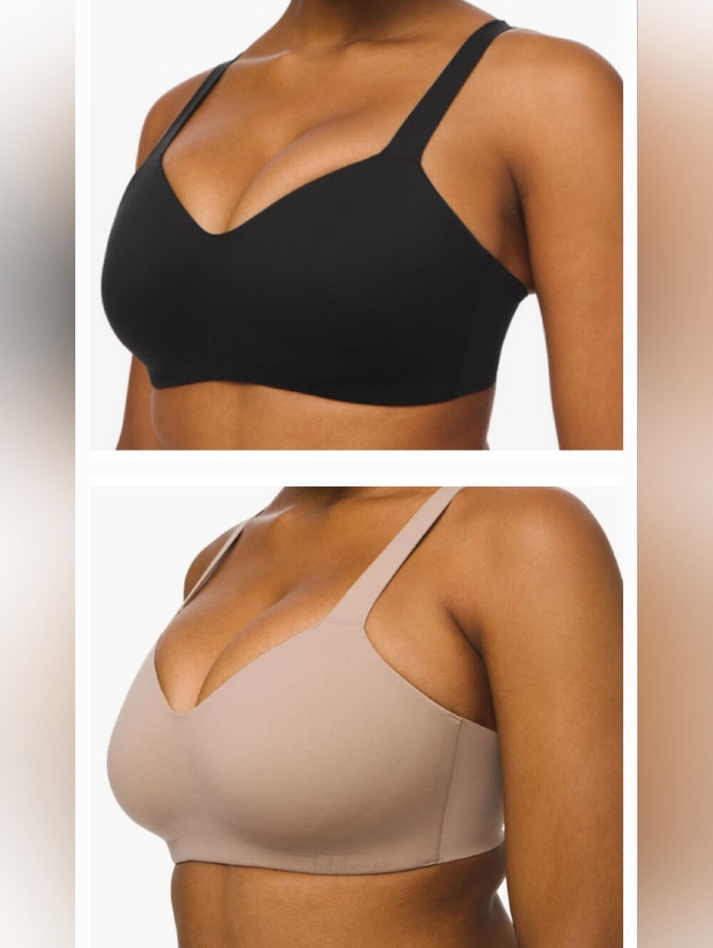 Lululemon Lot of 2 Hold True Bras Sport In Soft Sand And Black Size 32C